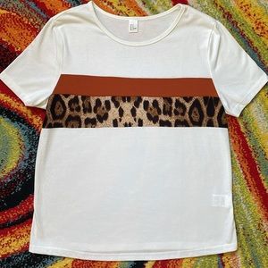 🆕 Leopard Print Stripe Tee 🆕